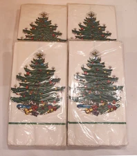 CUTHBERTSON 4 Pkgs 3 ply Original Christmas Tree Dinner Napkins  / Guest Towels
