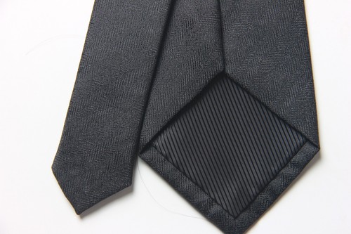 New Classic Solid Black JACQUARD WOVEN 100% Silk Men's Necktie Tie - Picture 4 of 6