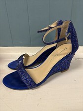 Betsey Johnson Royal Blue Bling Women  s Debie Sandals Size 7 Dressy Wedding