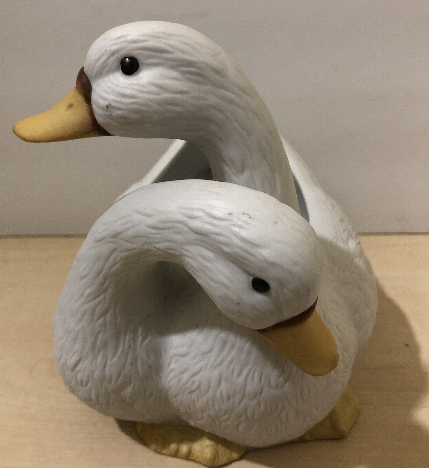 vintage fine porcelain decorative Oklahoma City Mall ceramic white goose two headed SEAL limited product