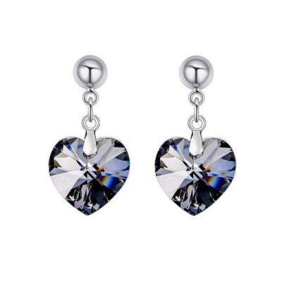 UK LAGER Sterling Silber Ohrhänger Swarovski Kristall Elemente   SILVER NIGHT