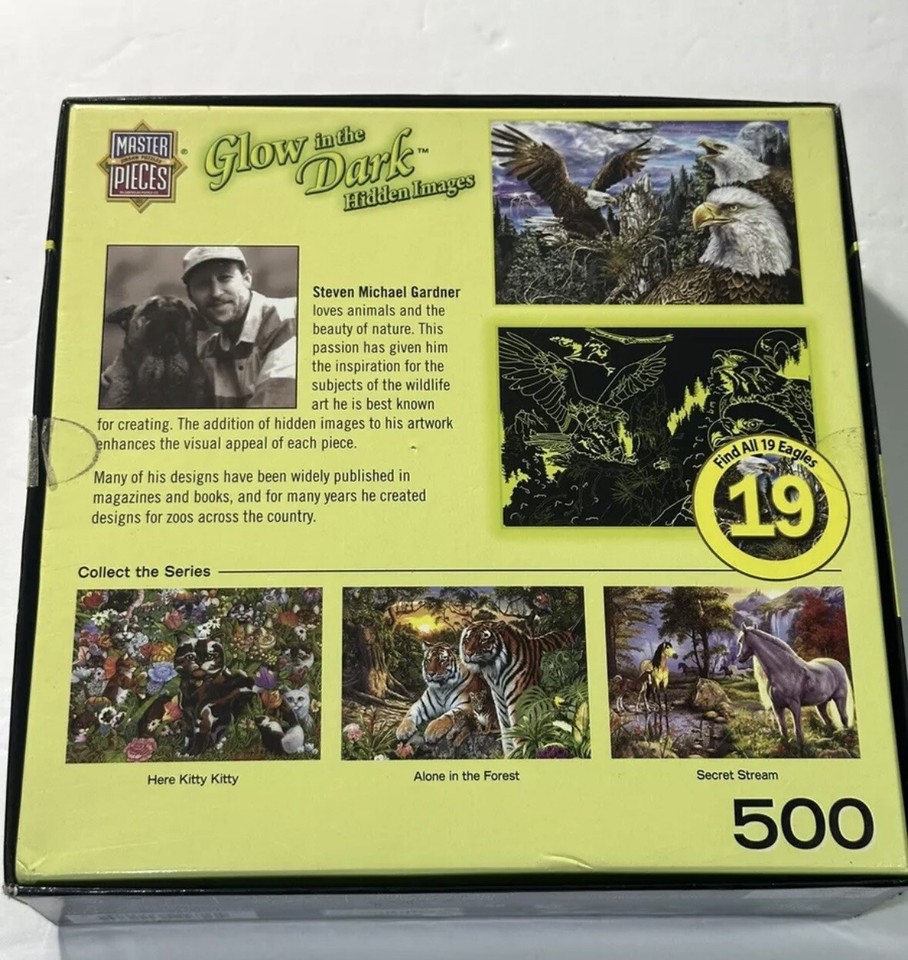 Lot 4 Jigsaw Puzzles Master Pieces Glow in the Dark Hidden Image 500