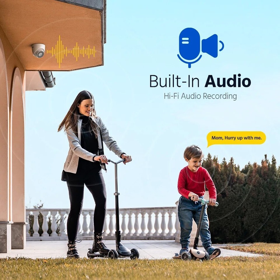 HIKVISION CCTV SYSTEM 16CH DVR 1080P DOME AUDIO HD CAMERA WHITE HOME