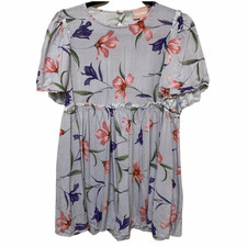 Show Me Your Mumu Brooks Babydoll Mini Dress Floral Womens Small Purple Pink
