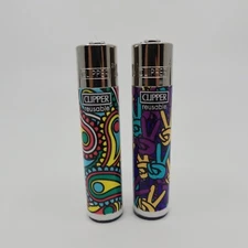 NEW Hippie Party series Clipper lighters set of 2 - 420 lighter hippie stoner