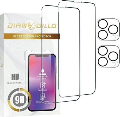 Diamodillo  iPhone 14 Pro   2 Stück Display Schutz Folie 2 Kameraschutz