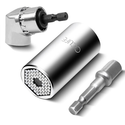 7-19mm Universal Nuss Steckschlüssel +105° Winkelschrauber +3/8'' Socket Adapter