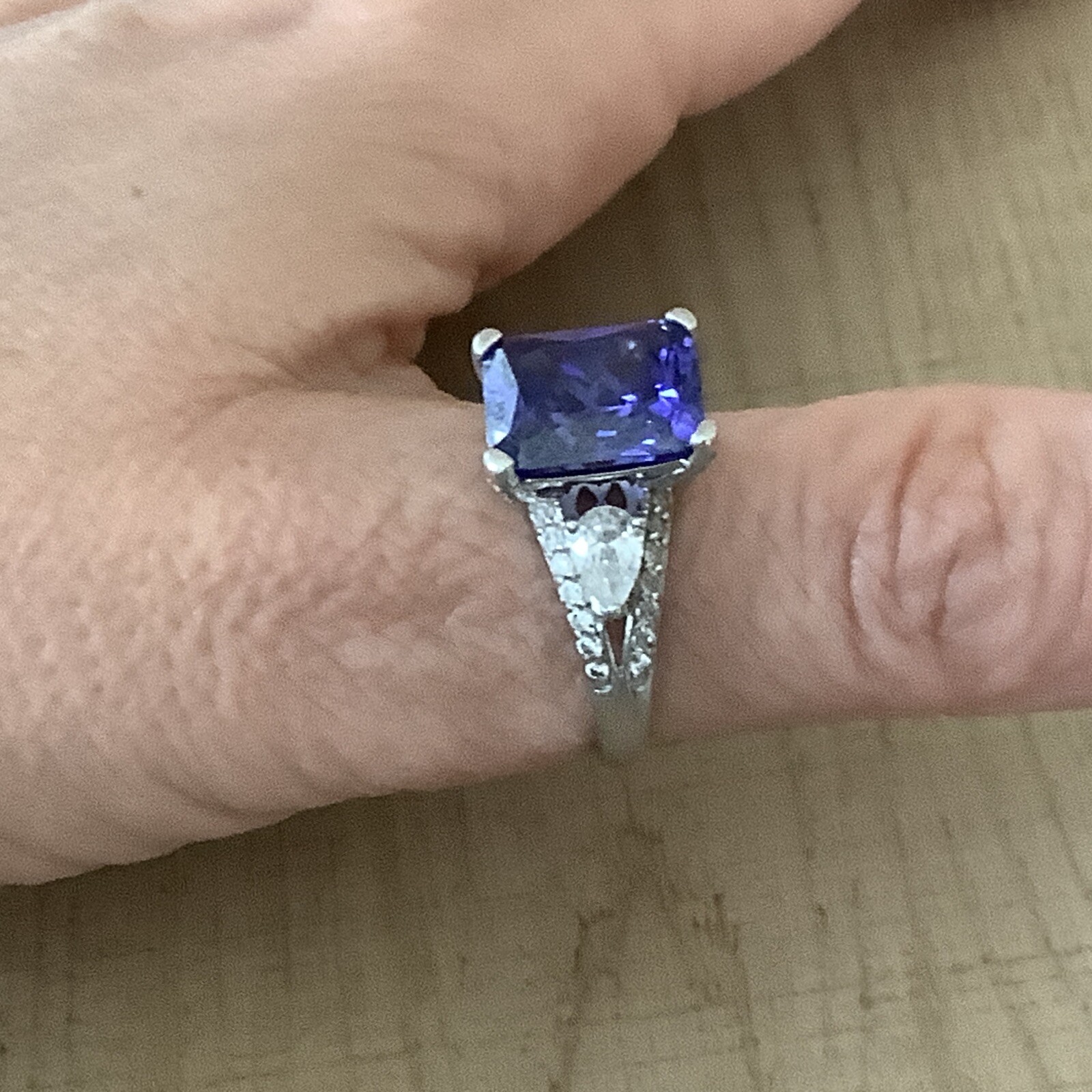 Sterling Silver Rectangular Deep Purple Amethyst … - image 7