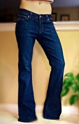 Paige Holly Petite Dark Wash Stretch Premium Denim Flare Leg Jeans 32x33