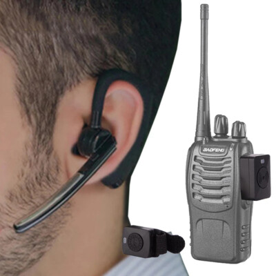 Walkie Talkie Wireless Bluetooth Headset With Mic Two Way Radio Earpiece K  Plug
