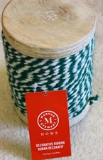 Martha Stewart Home Christmas Decorative Ribbon Wool Yarn wooden spool 70 yards