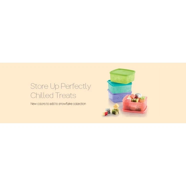 TUPPERWARE Snowflake Freezer 400ML Medium Square Round Plastic Container (4 Pcs) - Image 4 of 4