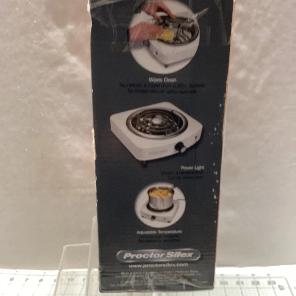 Placa caliente Proctor Silex Durable Quinto Quemador Blanco Bobina Única Modelo 34101Y Foto 4 de 4