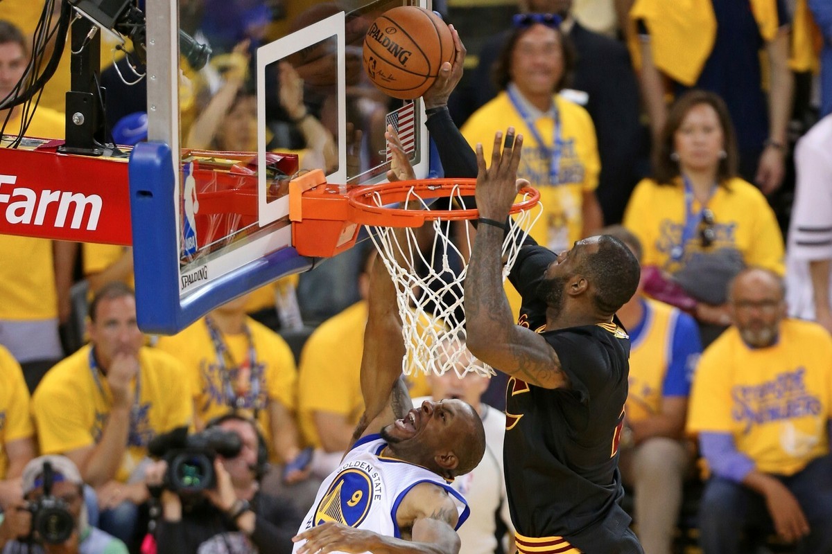 Lebron James Blocks Andre Iguodala in 2016 NBA Finals Poster