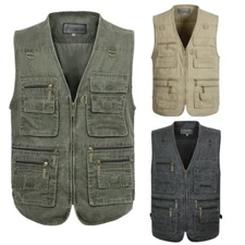 Men's Waistcoat Travel Photography Reporter Vest Concealed Carry Fishing Jacket