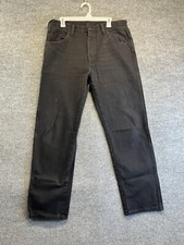 Rustler Jeans Men 36x32 Black Straight Leg Regular Fit Denim Pants