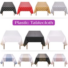 Plastic Table Cover Cloth Wipe Clean Party Xmas Tablecovers Cloths Rectangle