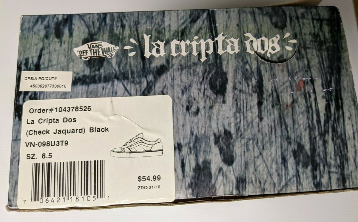 Rare Vans La Cripta Dos Omar Hassan Sk8 Black & White Men's 8.5
