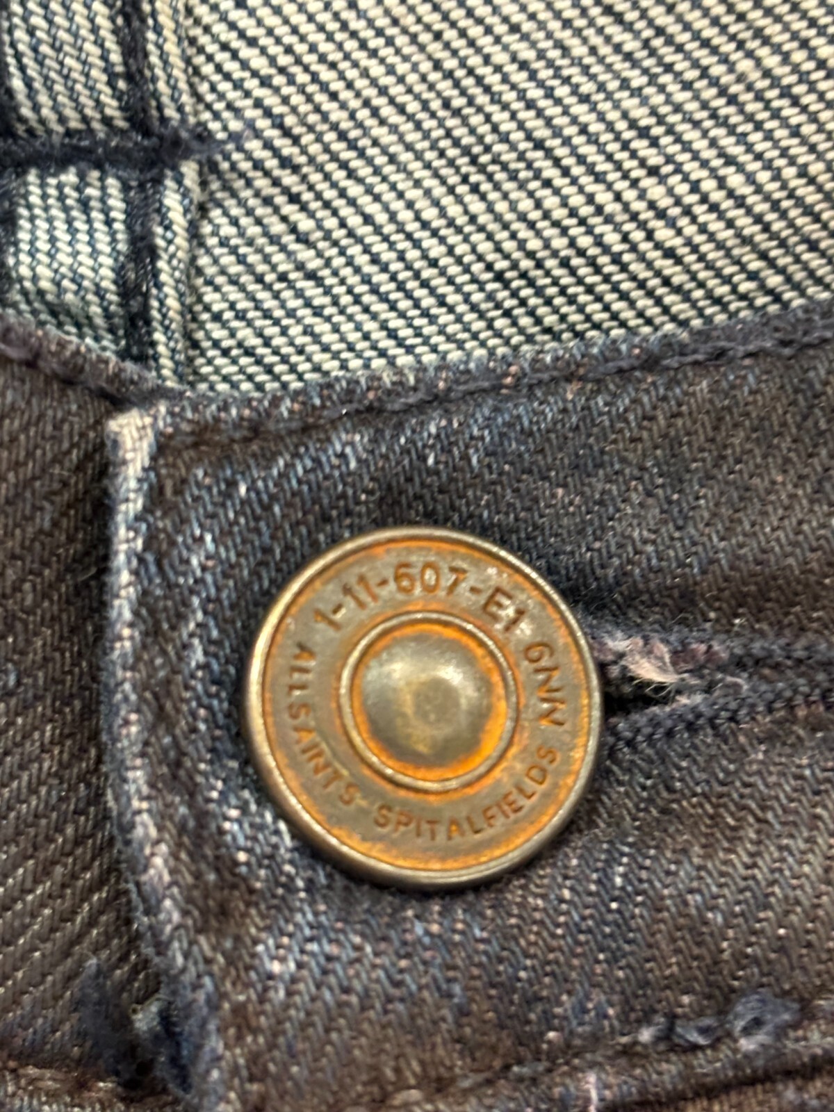 AllSaints Spitalfields Black Slim Fit Ankle Denim Jeans Size 27x32 image 4
