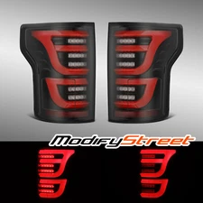 Fit 2015-2020 Ford F150 LUXX-Series LED Tail Lights Smoke Lens Black Red Lamps