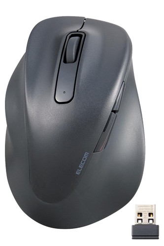 ELECOM Left Hand Wireless Ergonomic Mouse 2.4GHz with Mini USB Receiver Silent - 第 1/7 張圖片