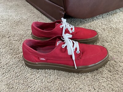 Vans Classic Skate Low RED Men’s Size Women’s Canvas Brown Gum Sole  Shoes