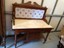 lrm4003: antique white marble top washstand w/ tile backsplash pickup only