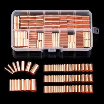 250Pcs Kupferrohr Angelschnur Kupferhülse Stützhülse Steckverbinder Terminal XS - Bild 1 von 4