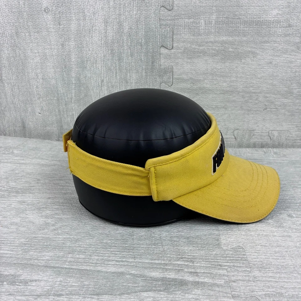 Vintage Y2K Fox Racing Visor Hat Cap Strap Back Yellow Canvas Cyber Grunge MTX - Image 4 of 4
