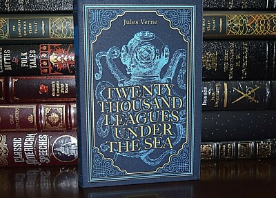 New 20,000 LEAGUES UNDER THE SEA Jules Verne Suede Leather Feel Ribbon Deluxe