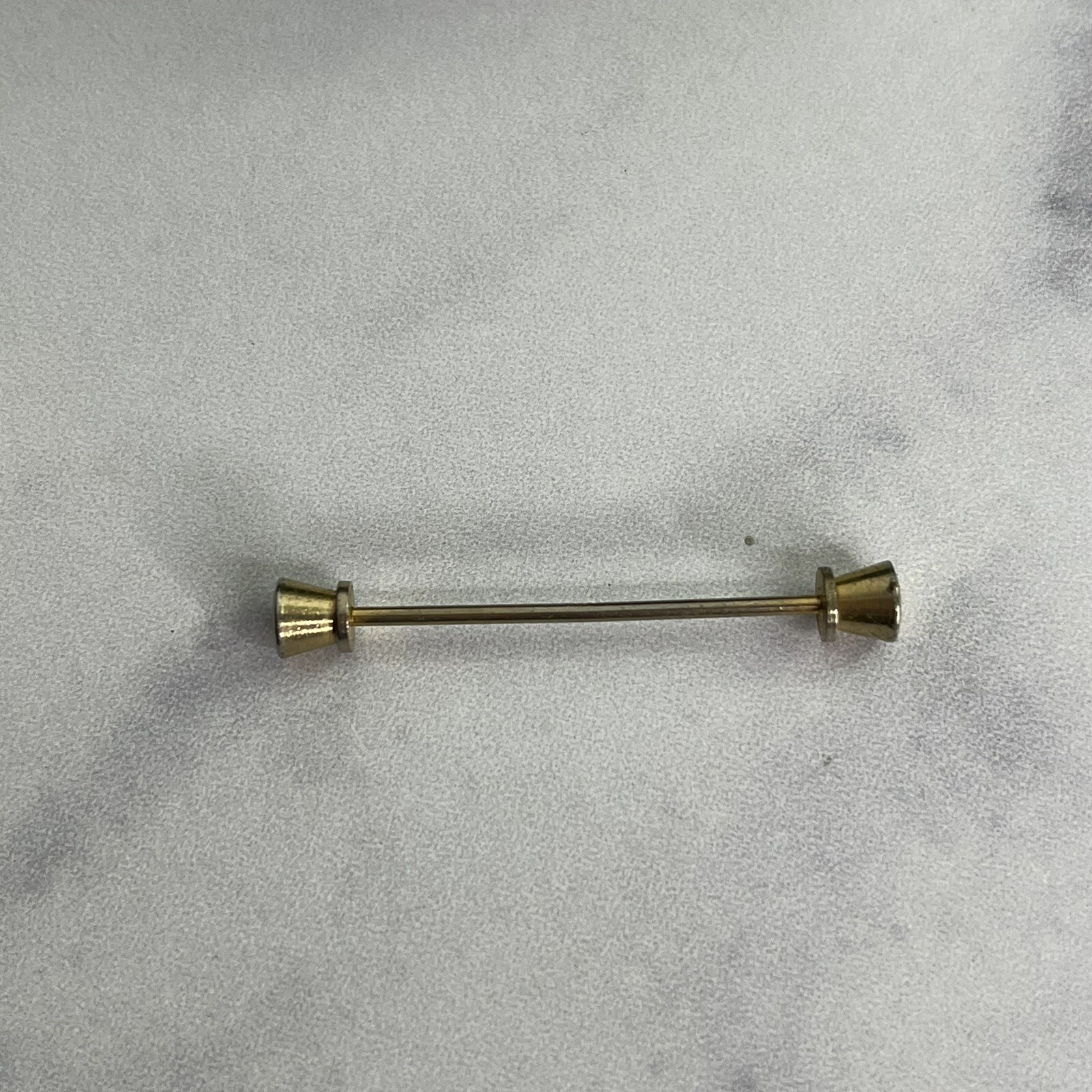 Vintage Gold Tone Barbell Collar Bar Pin & Gold Tone Black Stone Tie Tack Japan