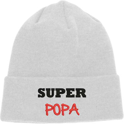 Bestickte Super Popa Logo Beanie Mütze, Bester Vater, Vatertag Geschenk Beanie