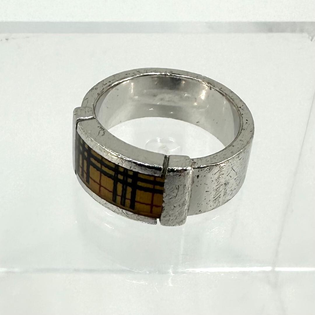 Burberry Nova Check SILVER ring 39414 No. 11 accessories unisex