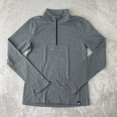 REI Co-op Midweight Half-Zip Kids XL (18) Gray Long Underwear Top UPF 50  Outdoor