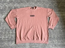 Image of Misguided Maternity Size 10 Sweatshirt Pink MAMA Crew Neck Embroidered B6