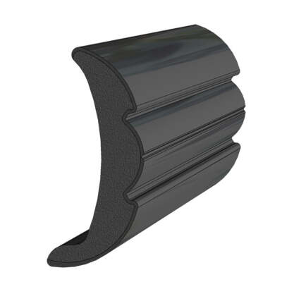 TACO Rigid Vinyl Flex-Core Rub Rail 2'' x 7/8'' - Black 60 [V21-9906BKA60D-1]