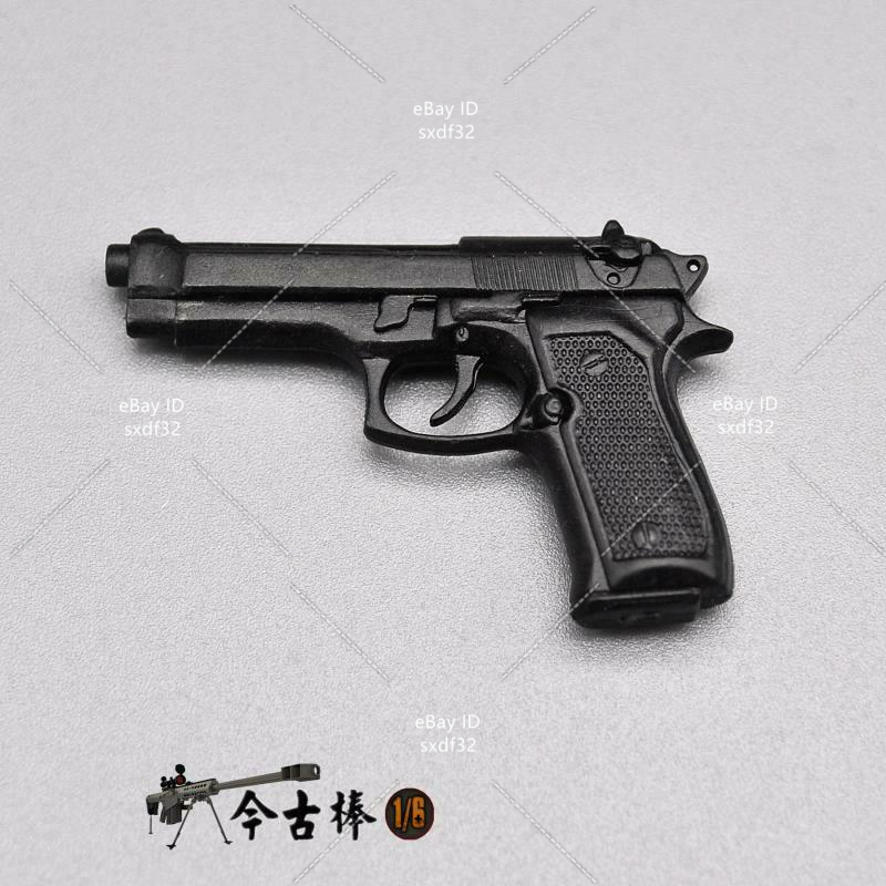 1/6 Bruce Willis Beretta M92F Black Pistol Model Fit 12