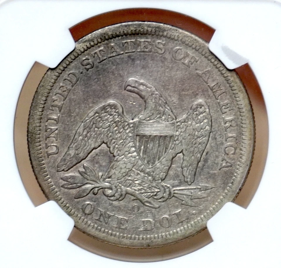 1860-O SEATED LIBERTY SILVER DOLLAR NGC VF35 885010 - Image 4 of 4