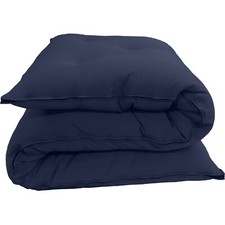 Twin Floor Rolling Futon Mattress, Cotton Shikifuton Mat 3x39x80 Navy