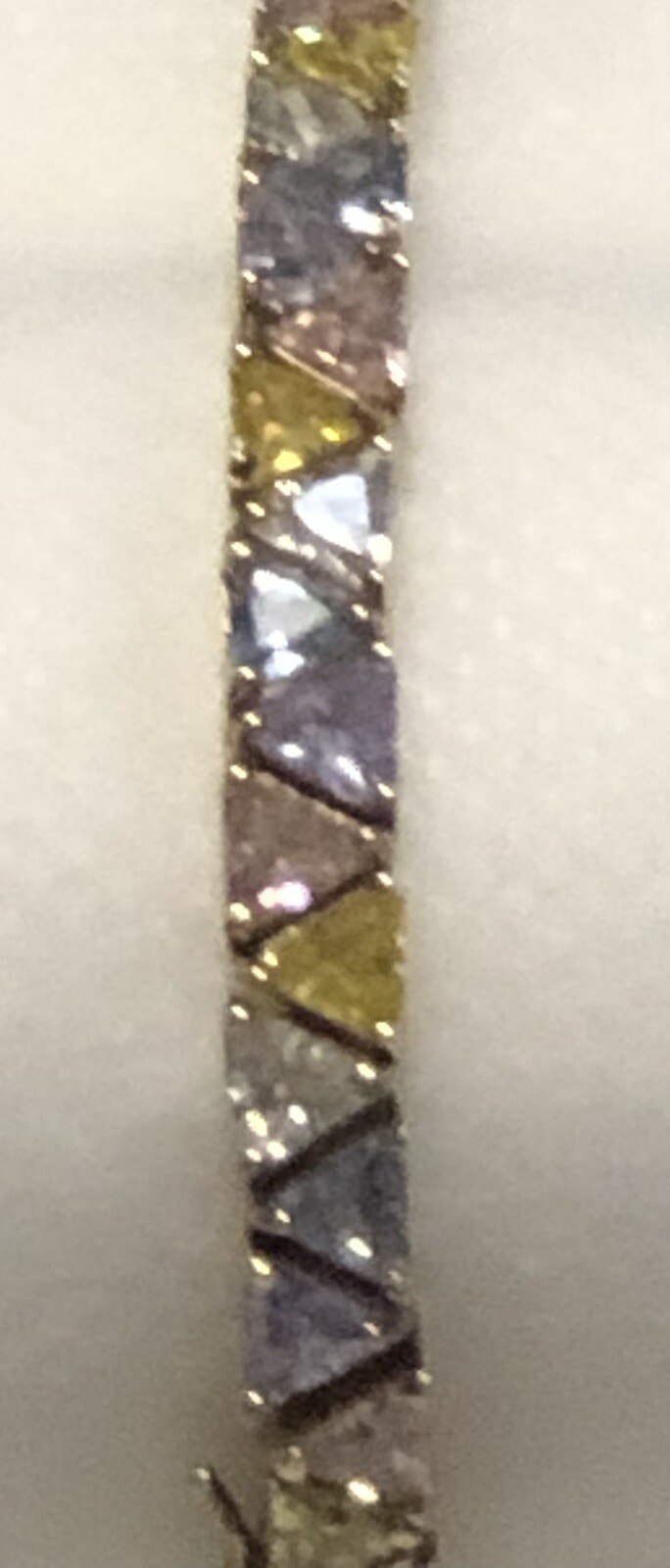 Silver Bracelet Multi- Colored Cubic Zirconia Sto… - image 1