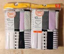 Wonder Nation Girls' Briefs, 10 Pack, Tag-Free, Soft Cotton, Choose Your Size