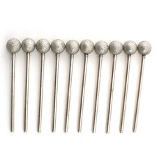 10Pcs Diamond Grinding Bit 12mm Spherical Head Round Ball Burs Shank 3mm
