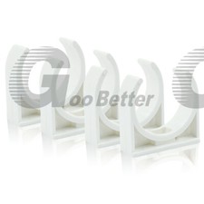 Snap In Open Pipe Clips PVC Open Ended Pipe Clips Grey/White 20/25/32/40/50mm