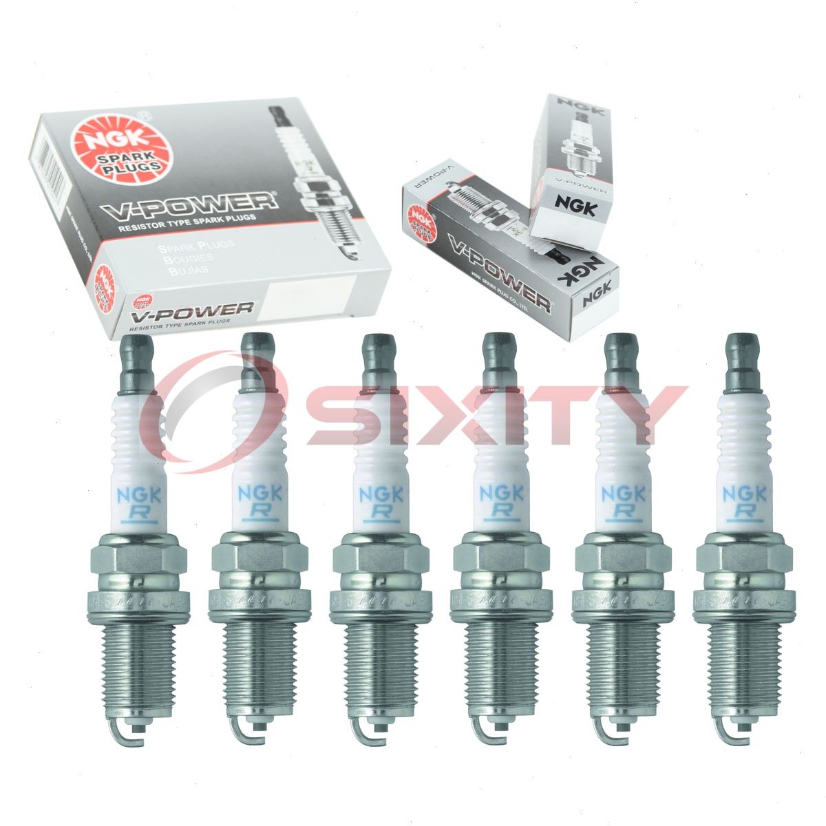 6 pcs NGK V-Power Spark Plugs for 1992-1995 Mazda MX-3 1.8L V6 - Engine Kit bf