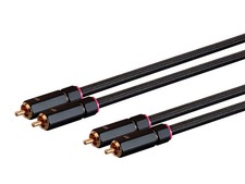 Monoprice Male RCA 2 Channel Stereo Audio Cable - 25 Feet - Black, Gold Plated
