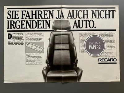1986 Recaro CS Sportsitz Nicht Irgendein Auto Vintage Werbung Reklame Oldtimer