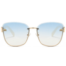 Miu Mi 25030 Sunglasses Gold Frame Blue Gradient Resin Lenses 52-20-145mm UV