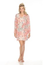 Johnny Was NWT The Jonesy Sleep Robe in Feline Blush Pima Cotton Floral Sz XL