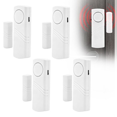 4 Stück Funk Fenster Alarm Sensoren & Tür Sensoren, Haus weiß