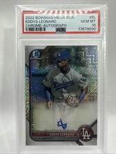 2022 Bowman Chrome Mega Box Eddys Leonard Auto PSA 10 Gem Mint #EL